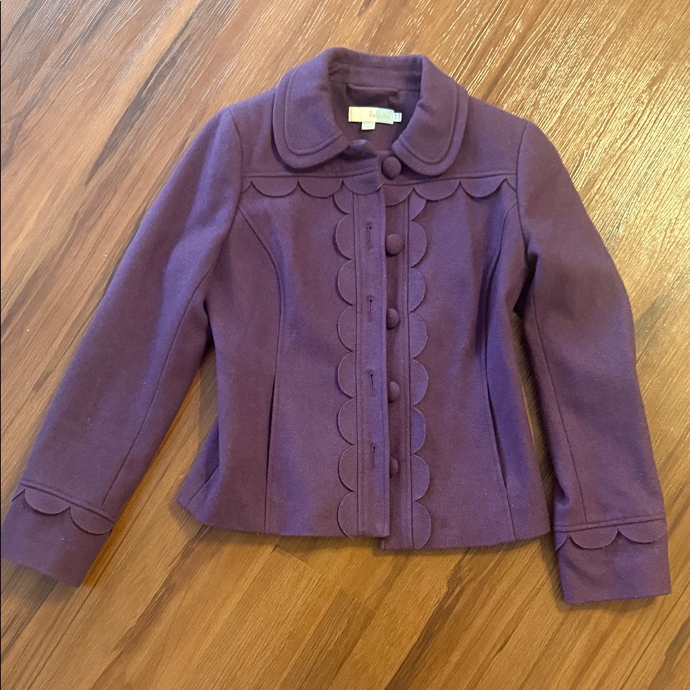 Boden Purple Scalloped Women's Blazer Jacket size 4